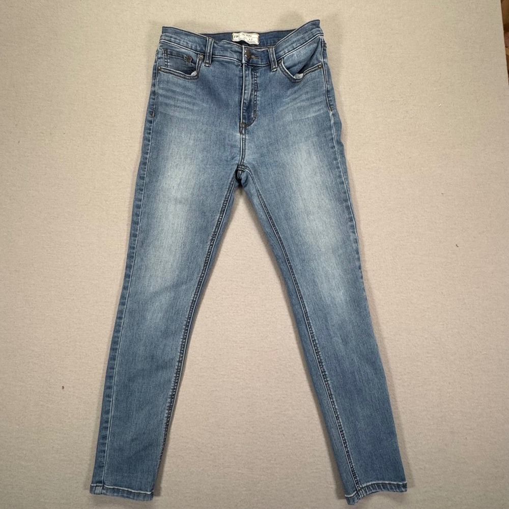 Free People Womens Jeans Skinny Fit Blue Medium Wash High Riseโ 27